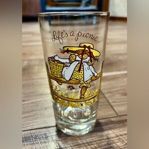 Vintage Holly Hobbie Life’s A Picnic…Enjoy It Glass Tumbler